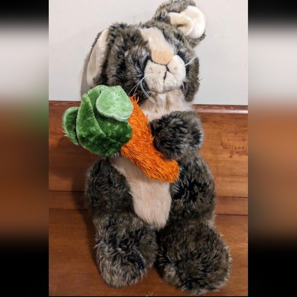 Wondertreats Bunny Rabbit w/ Carrot Realistic Plush Stuffed Animal Easter
